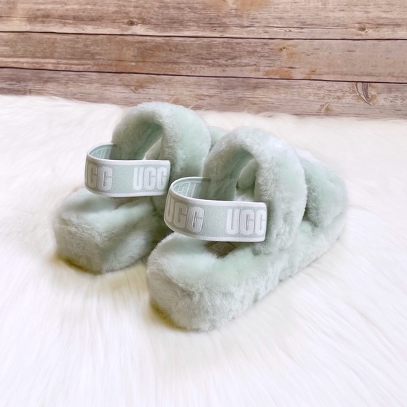 UGG Oh Yeah Slide Slipper Sandals In Retro Mint - Picture 2 of 8